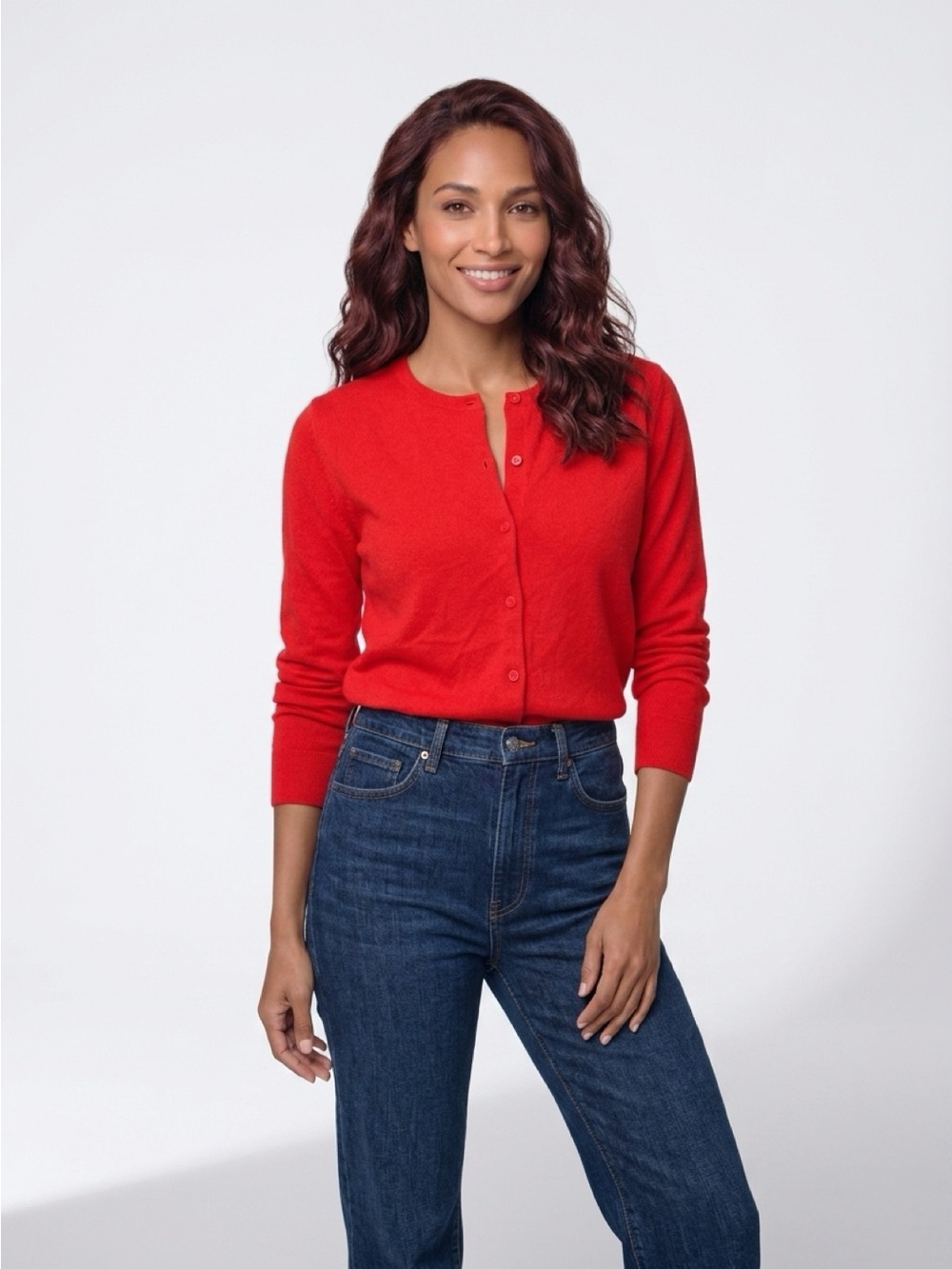 J. Crew Women's Button-Front Cashmere Cardigan in Bright Red NWT